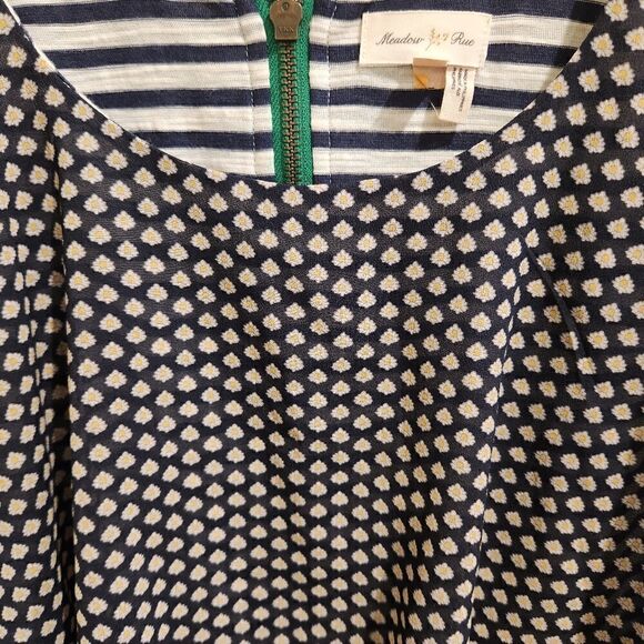Anthropologie Meadow Rue Striped and Floral tank top Large Yellow Blue - Picture 6 of 6